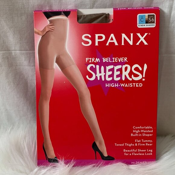 SPANX Full Length & High Waisted Full Length Sheer Hosiery in Dark Brown Sz C - Picture 3 of 5